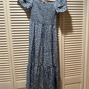 SHEIN Blue Floral Maxi Dress